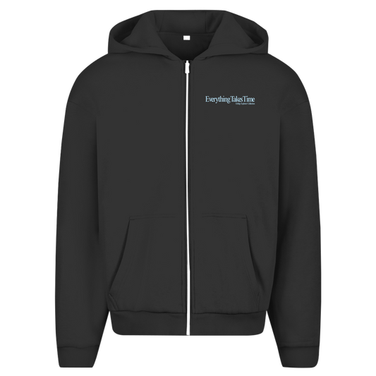 Everything Takes Time Oversize Zipper Herren Hoodie