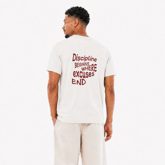 Discipline beginns where excuses end T-Shirt aus Bio-Baumwolle