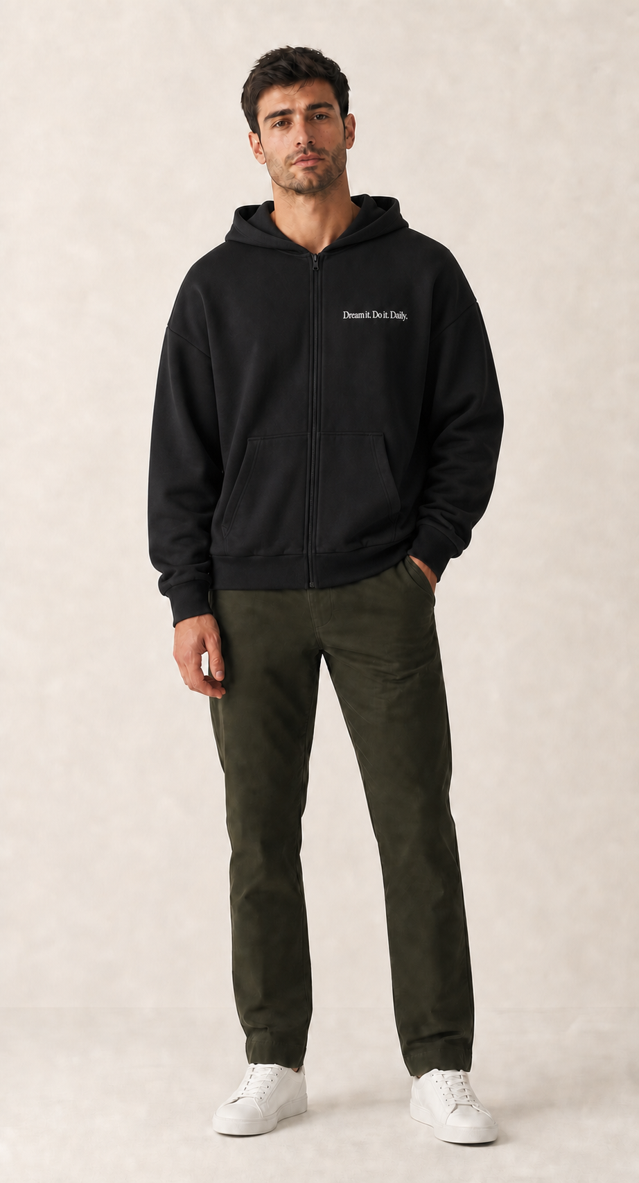 Dream It. Do It. Daily. Oversize Zipper Herren Hoodie