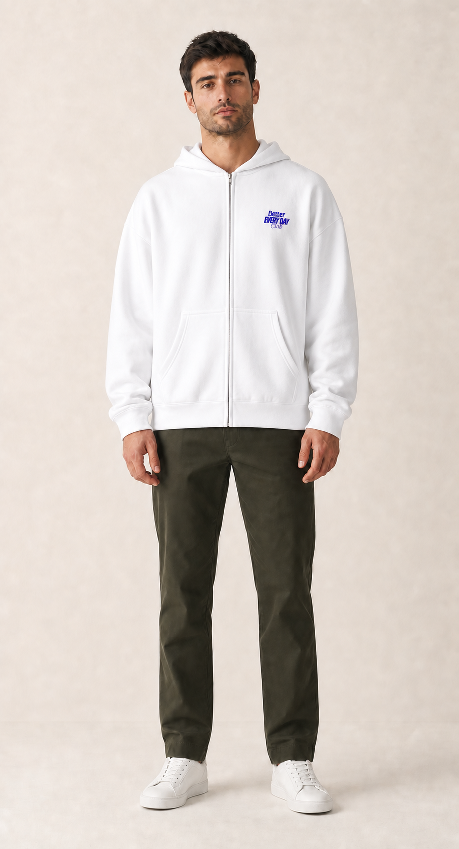 Herren Oversize Zipper Hoodie Better Every Day Club (Blue)