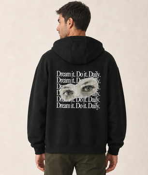 Dream It. Do It. Daily. Oversize Zipper Herren Hoodie