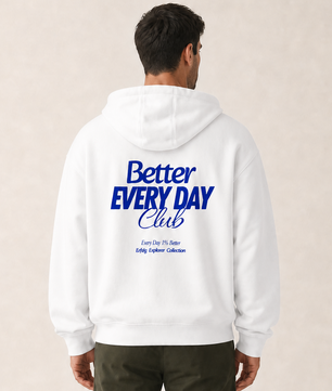 Herren Oversize Zipper Hoodie Better Every Day Club (Blue)