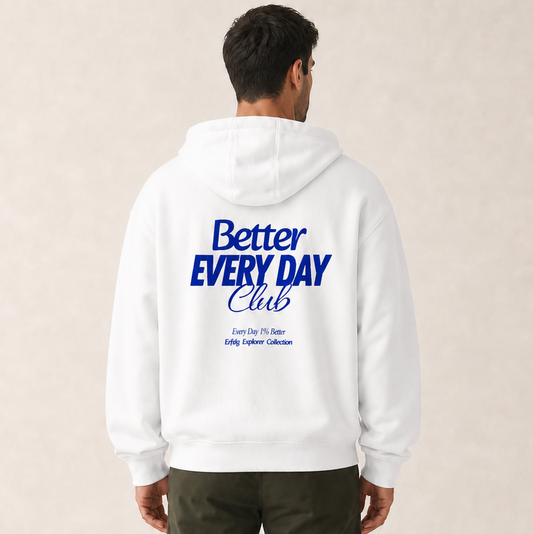 Herren Oversize Zipper Hoodie Better Every Day Club (Blue)