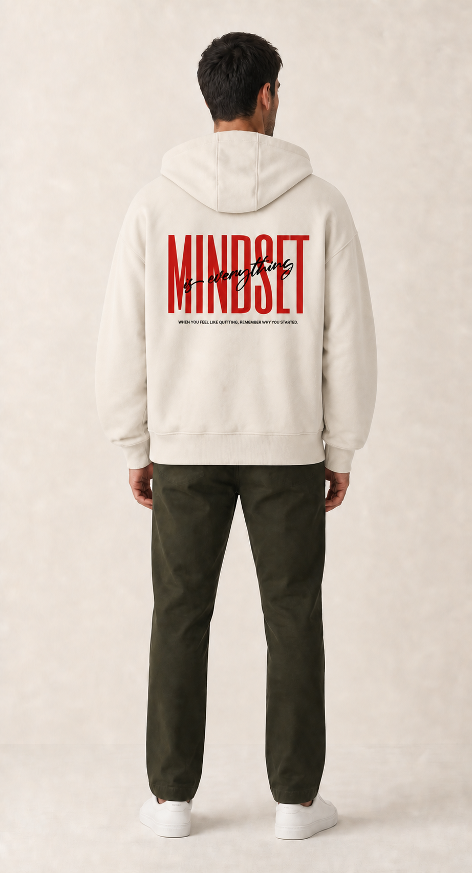 Mindset is everything Oversize Zipper Herren Hoodie
