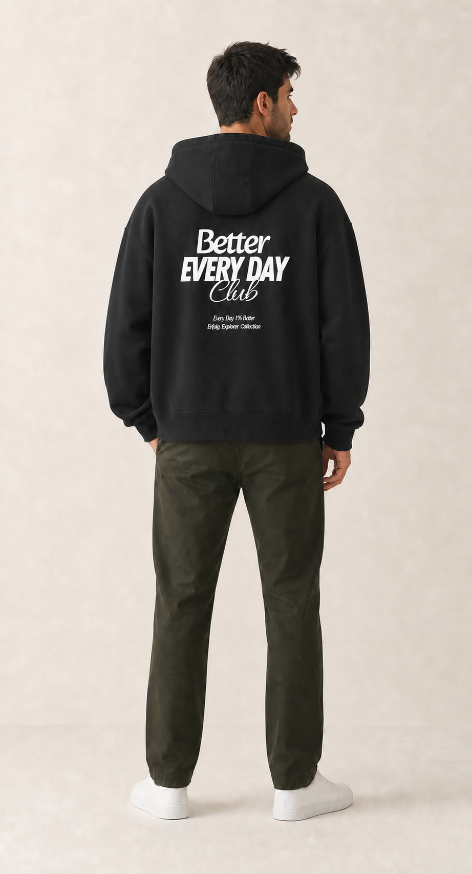 Herren Oversize Zipper Hoodie Better Every Day Club (Blue)