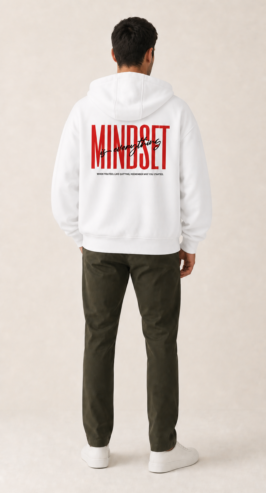 Mindset is everything Oversize Zipper Herren Hoodie