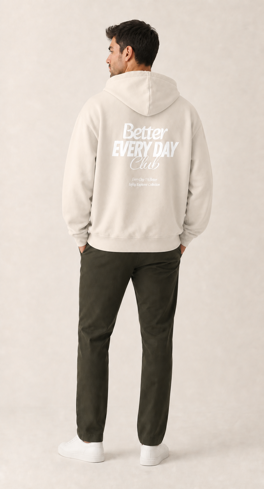 Herren Oversize Zipper Hoodie Better Every Day Club (Blue)