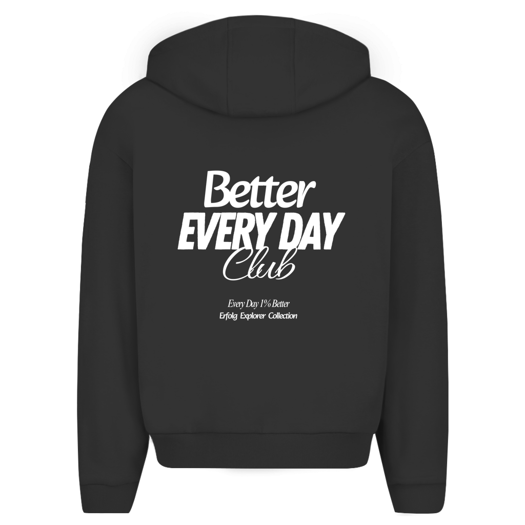 Herren Oversize Zipper Hoodie Better Every Day Club (Blue)