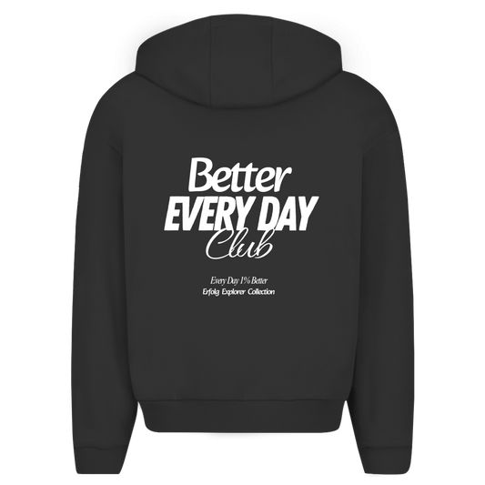 Herren Oversize Zipper Hoodie Better Every Day Club (Blue)