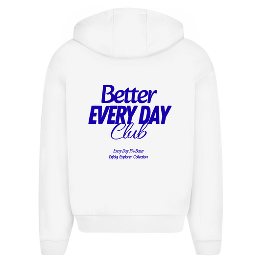 Herren Oversize Zipper Hoodie Better Every Day Club (Blue)