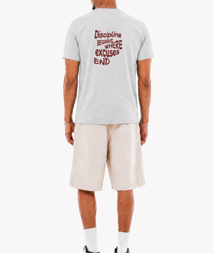 Discipline beginns where excuses end T-Shirt aus Bio-Baumwolle
