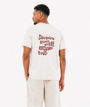 Discipline beginns where excuses end T-Shirt aus Bio-Baumwolle