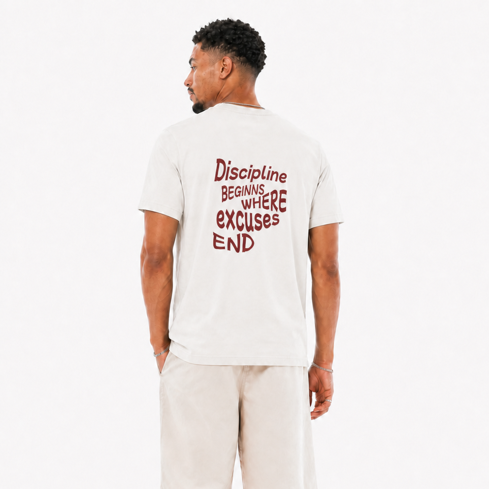 Discipline beginns where excuses end T-Shirt aus Bio-Baumwolle