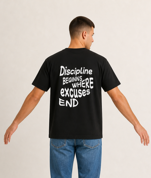 Oversize Unisex T-Shirt - "Discipline beginns where excuses end"