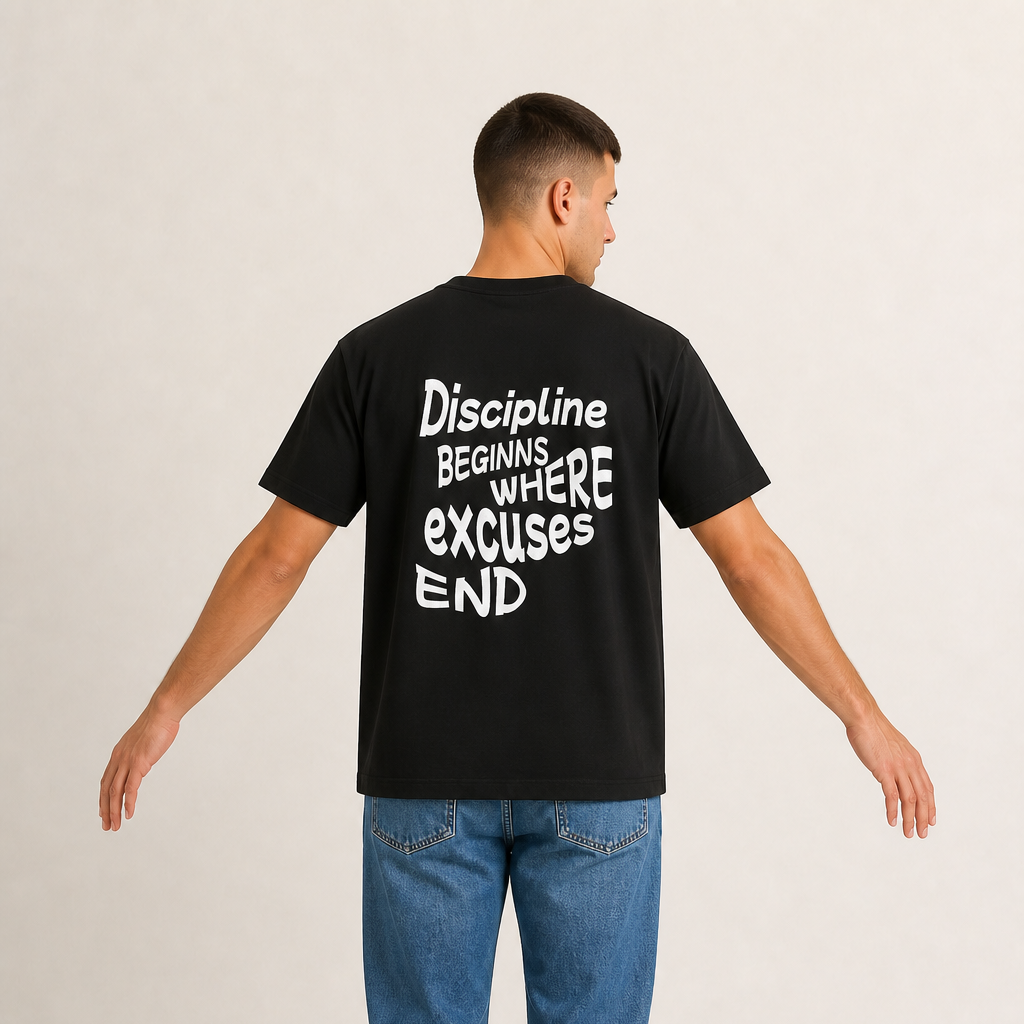 Oversize Unisex T-Shirt - "Discipline beginns where excuses end"