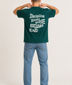 Oversize Unisex T-Shirt - "Discipline beginns where excuses end"